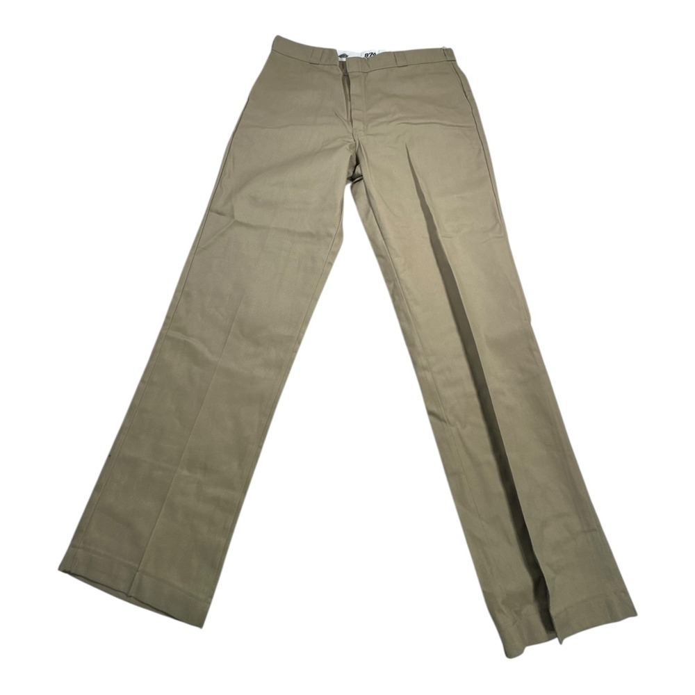 Dickies 874 Original Fit Khaki Work Pants Mens Size 42x34 Flat Front